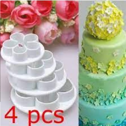 COOKIE CUTTER PLASTIC ROSE 4'S COOKIE CUTTER PLASTIC ROSE 4'S